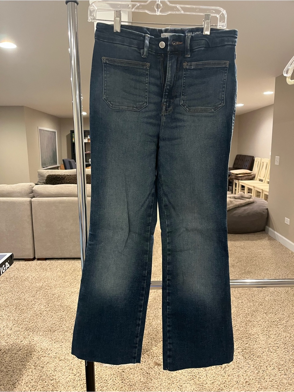 Good American Women's Dark Wash Good Curve bootcut jeans